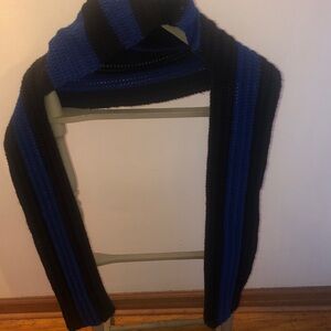 Black and Blue Striped Scarf